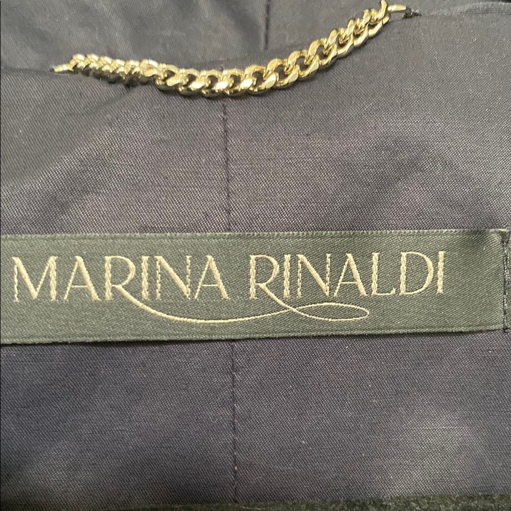 Marina Rinaldi Blue Trench Coat with Relaxed Fit and Oversized Hood